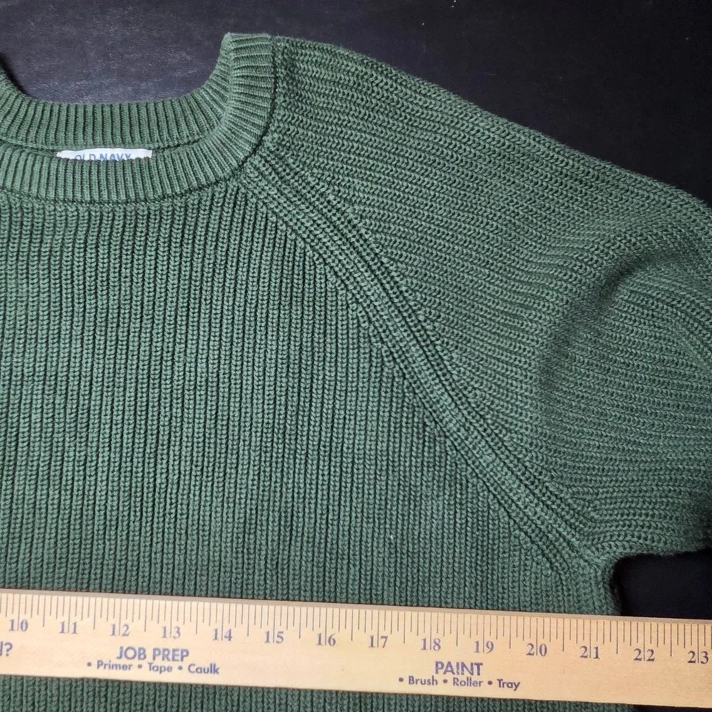 Old Navy Crewneck Sweater Mens XL Green LS Better Crew Cotton Knit